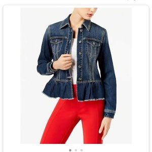 NWT INC Ruffled Denim Jacket (S)